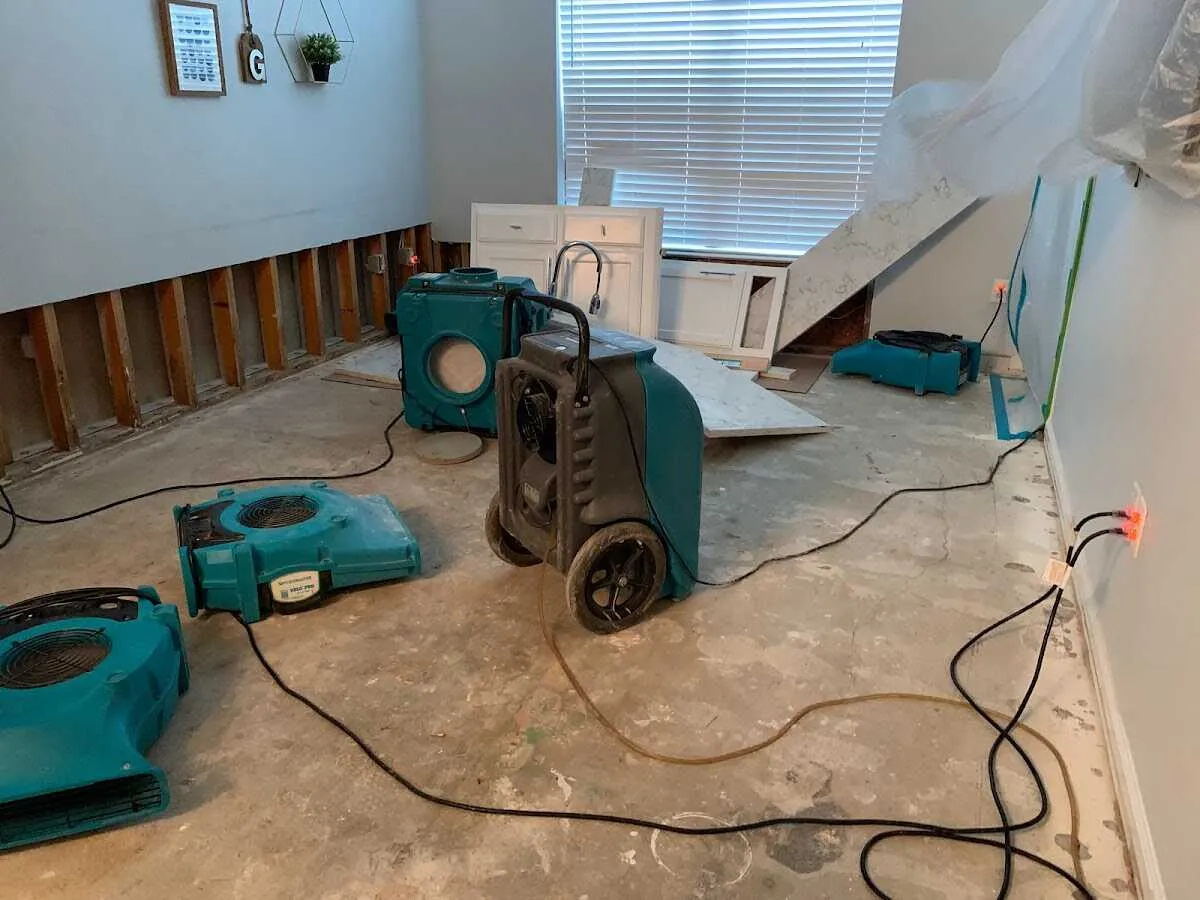 Dehumidifier in flood-cut room for Water Extraction & Removal in Incline Village